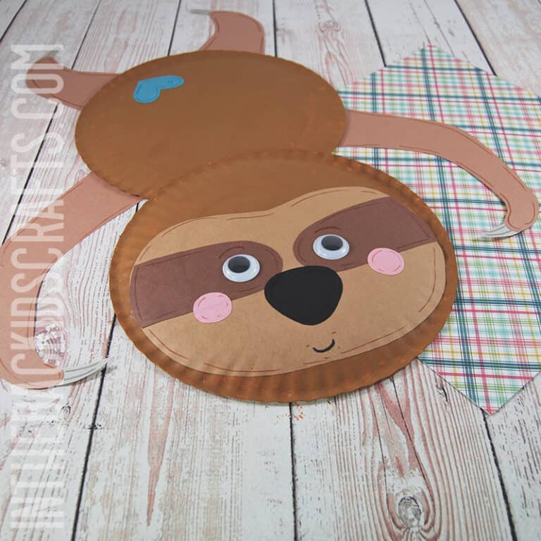 paper plate sloth craft for kids