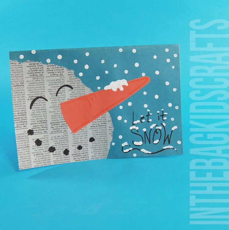 Newspaper Snowman Card Craft