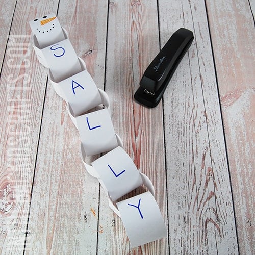 SNOWMAN NAME CRAFT STEP 4