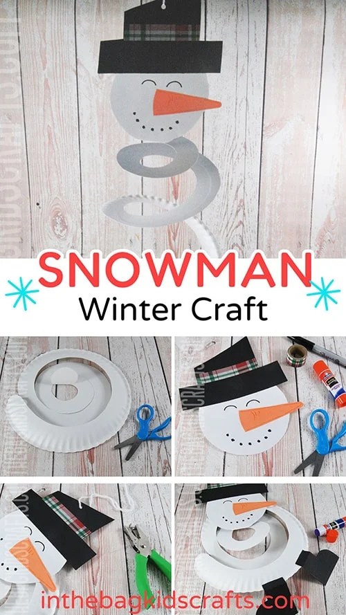 Paper Plate Snowman Craft