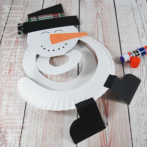 Paper Plate Snowman Craft Step 4