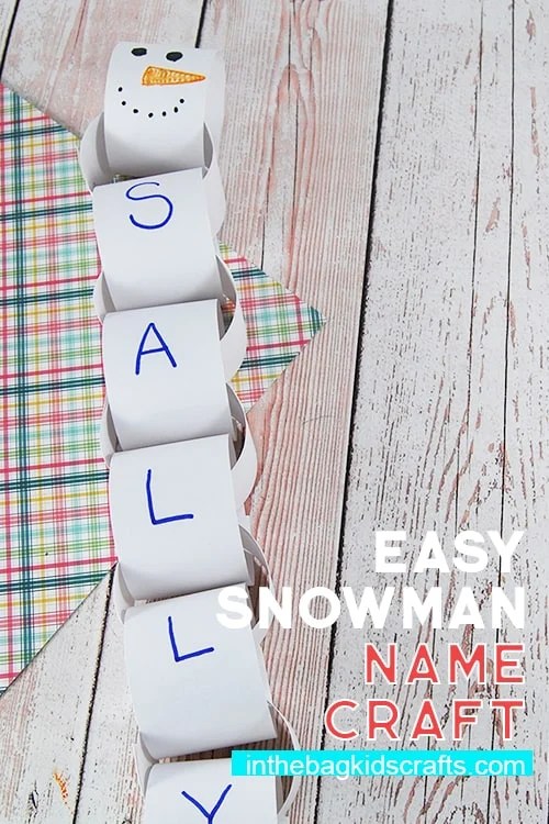 Snowman Name Craft Paper Chain Snowman 