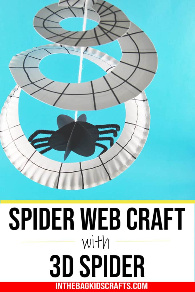 spider web craft for kids made with a paper plate 