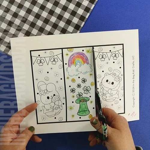 St. Patrick's Day bookmarks printable coloring sheet
