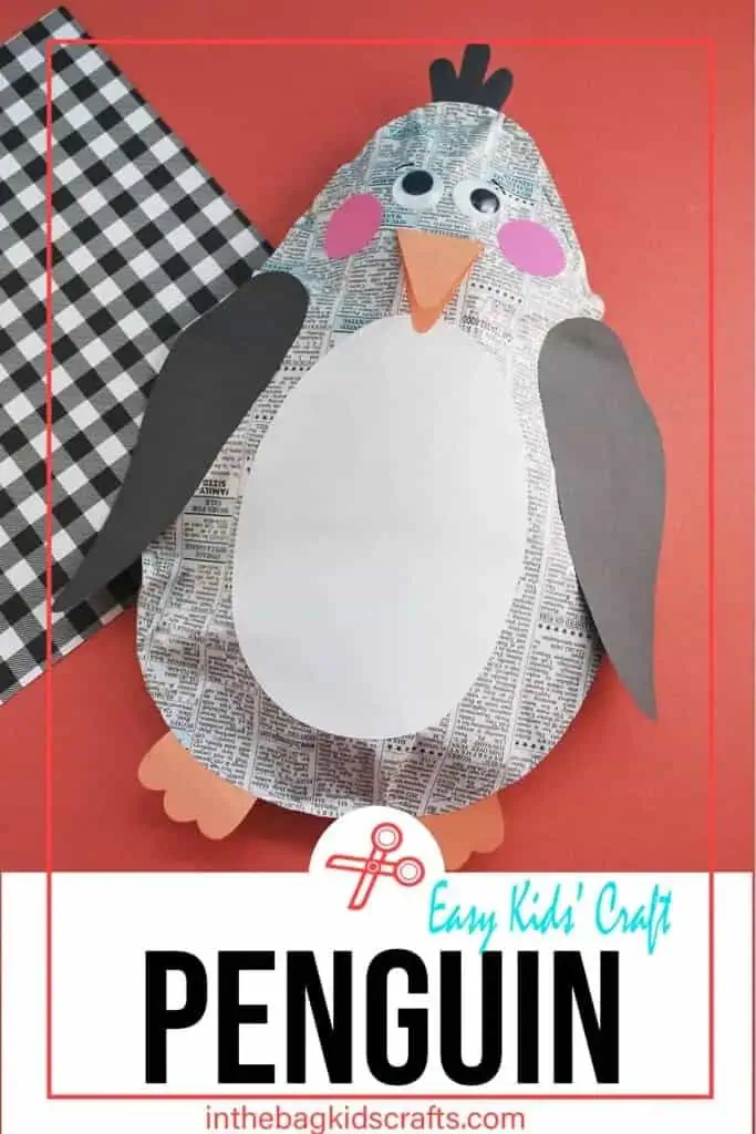 EASY PENGUIN CRAFT MADE WITH NEWSPAPER 