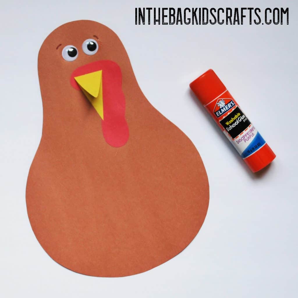 stuffed Thanksgiving turkey kids' craft step 4