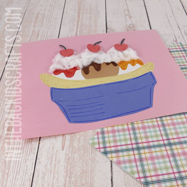 Paper Ice Cream Craft Sundae for Kids with Free Ice Cream Craft Template