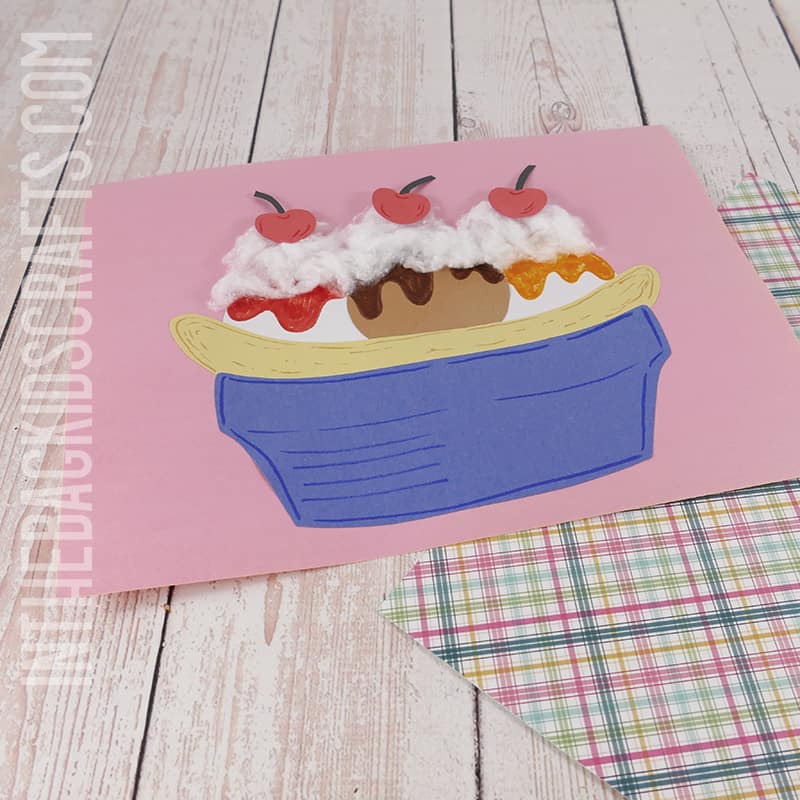 Paper Ice Cream Craft Sundae for Kids with Free Ice Cream Craft Template
