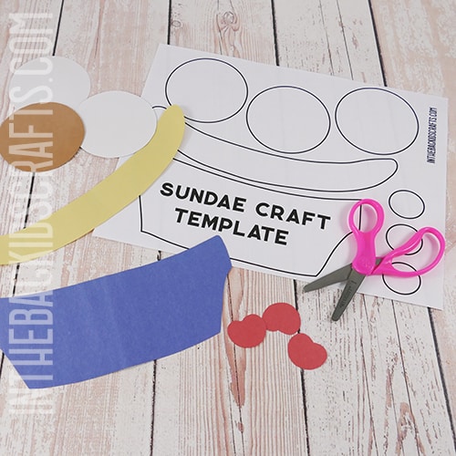 USE THE ICE CREAM CRAFT TEMPLATE TO MAKE THIS PAPER ICE CREAM SUNDAE CRAFT