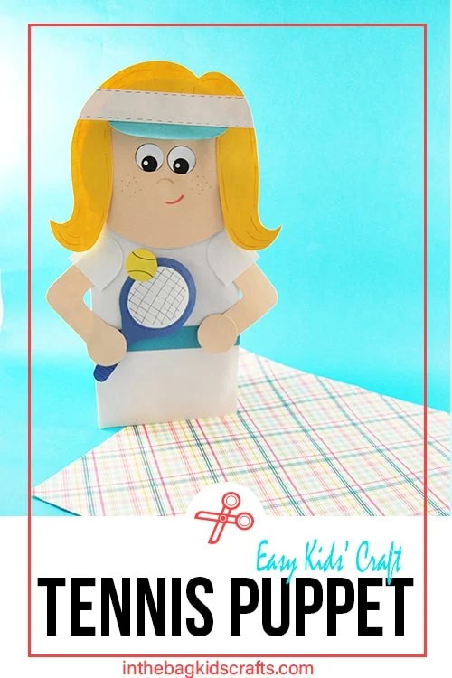 Tennis Craft for Kids Paper Bag Puppet 