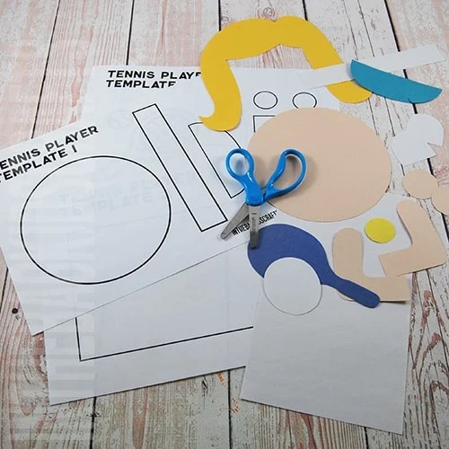 Tennis Craft Puppet Template 