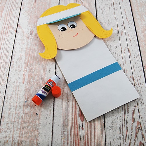 Tennis craft puppet step 3