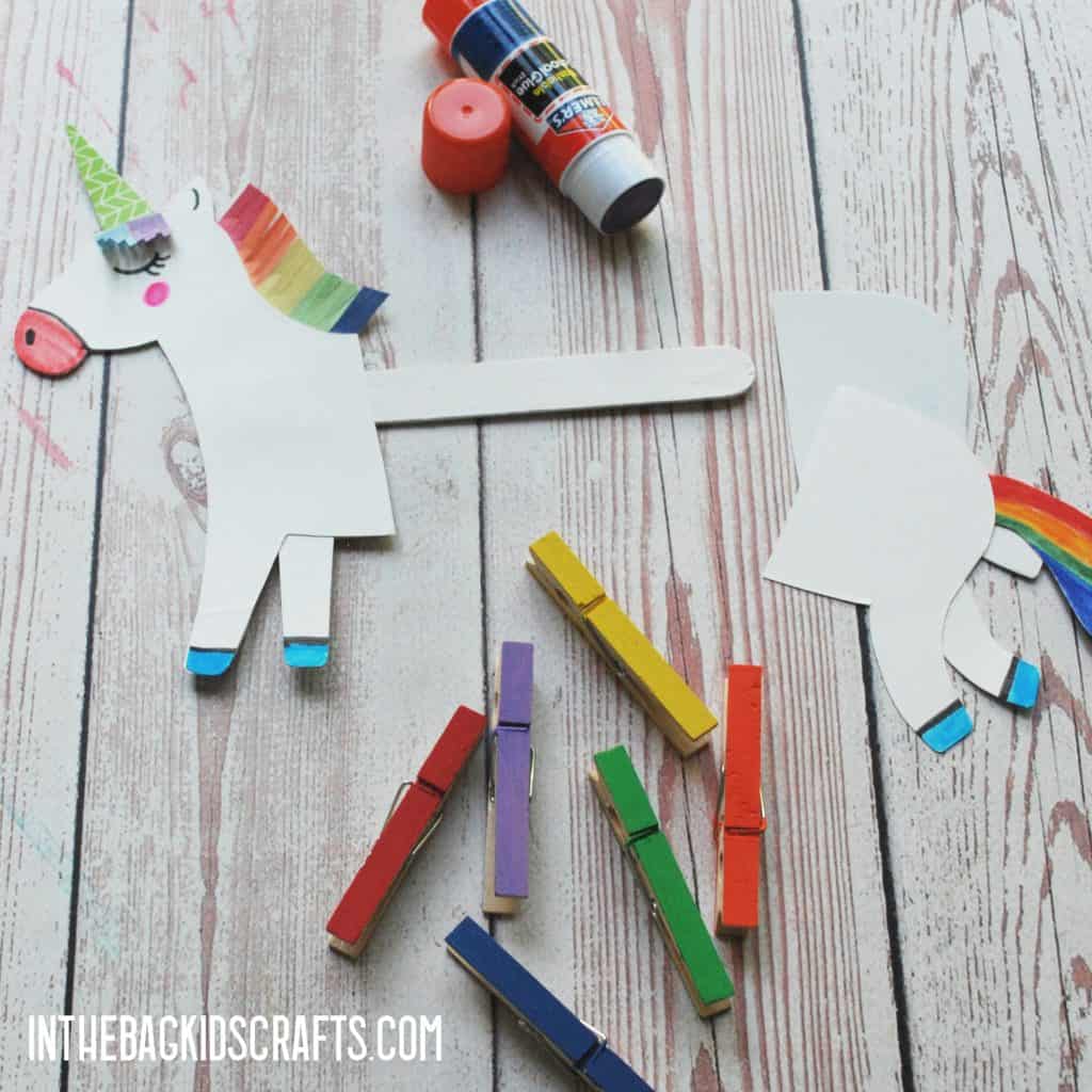 CLOTHESPIN ANIMAL CRAFTS UNICORN STEP 4