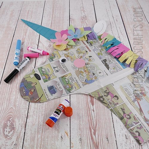 UNICORN NEWSPAPER CRAFT STEP 7