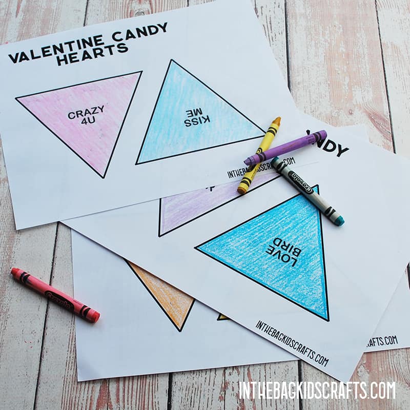 COLOR THE HEART SHAPED CRAFTS
