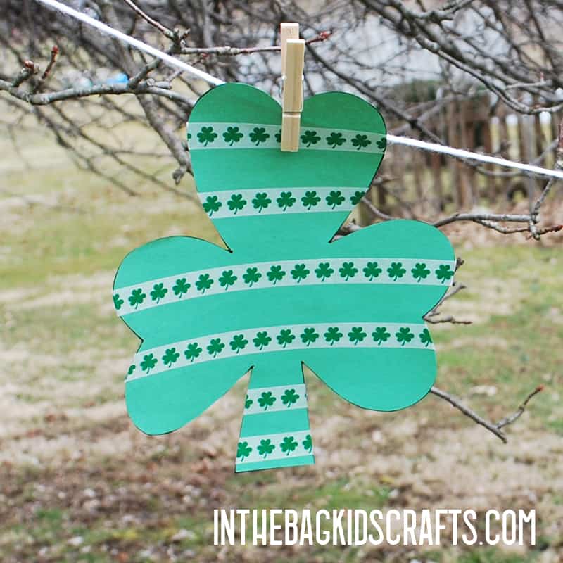 WASHI TAPE DECORATED CLOVER CRAFTS FOR KIDS