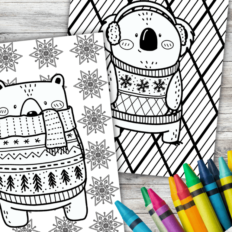 WINTER ANIMAL COLORING PAGES