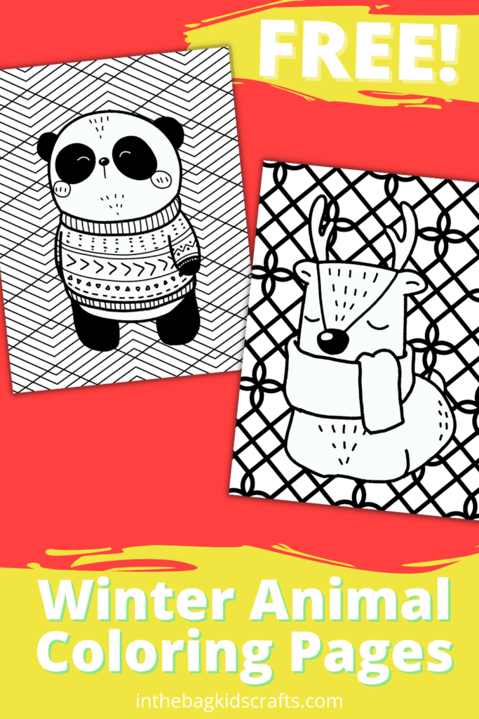 WINTER ANIMAL COLORING PAGES FOR KIDS 