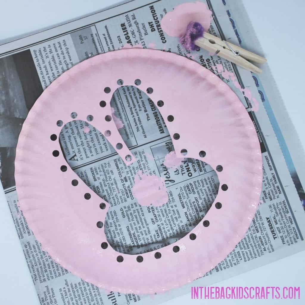 Easter Bunny Kids Craft Step 4: paint the bunny