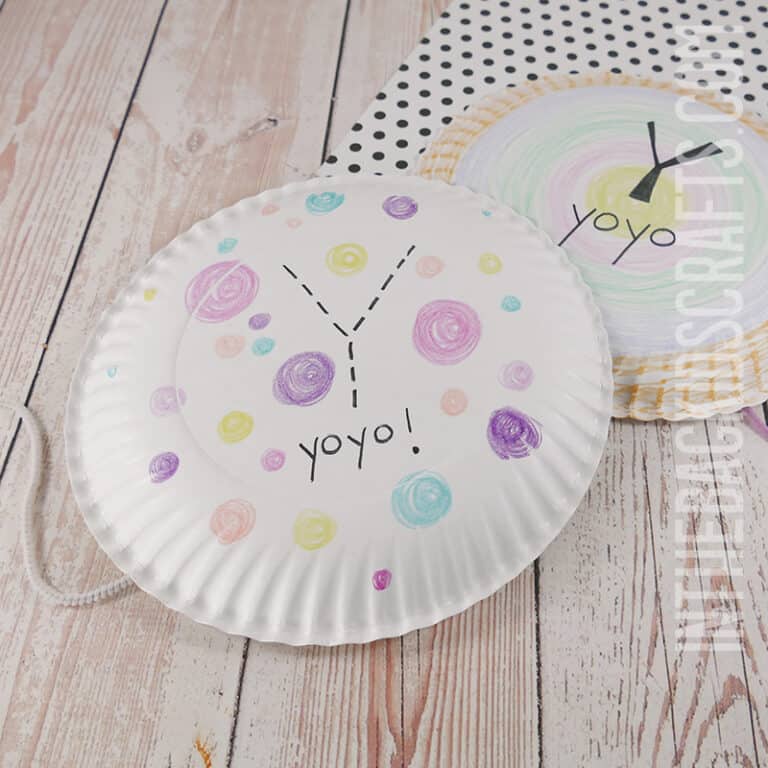 Letter Y Crafts for Toddlers starting with this YoYo craft from a paper plate