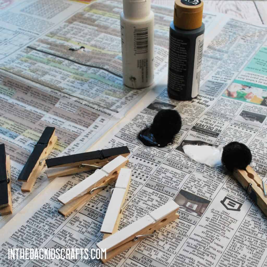 ZEBRA CLOTHESPIN CRAFT IDEAS STEP 1