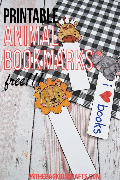 Zoo animal bookmarks for kids 