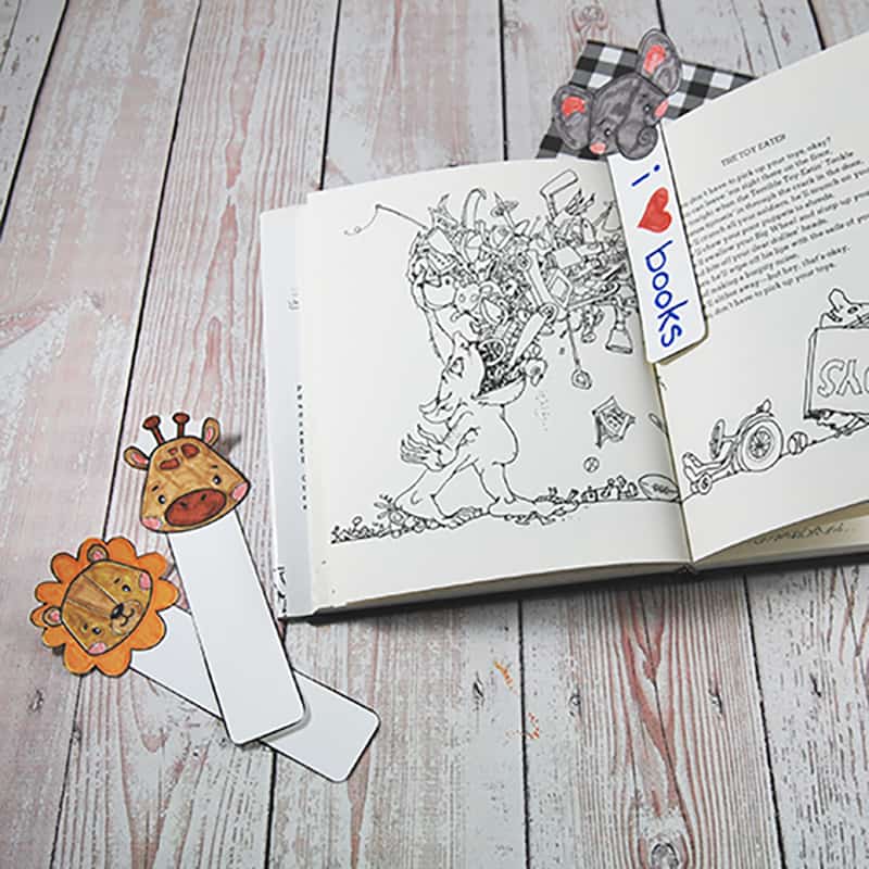 Zoo Animal Bookmarks for Kids in action 