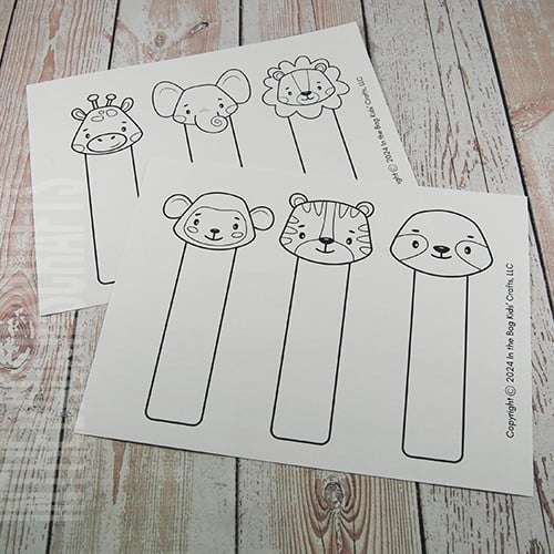 DIY printable zoo animal bookmarks 