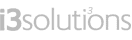 Logo of i3solutions with company name and modern office building background.