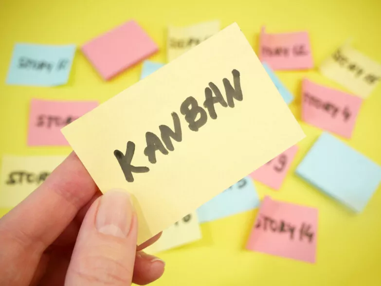Kanban board for software development workflow management.