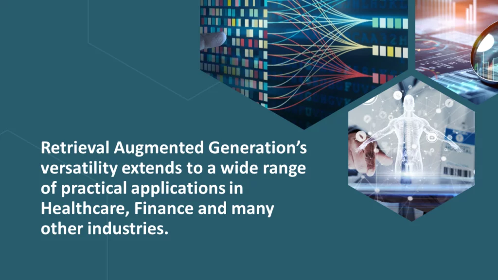 Retrieval Augmented Generation Explained | i3solutions Illustration of Retrieval Augmented Generation technology in data processing.