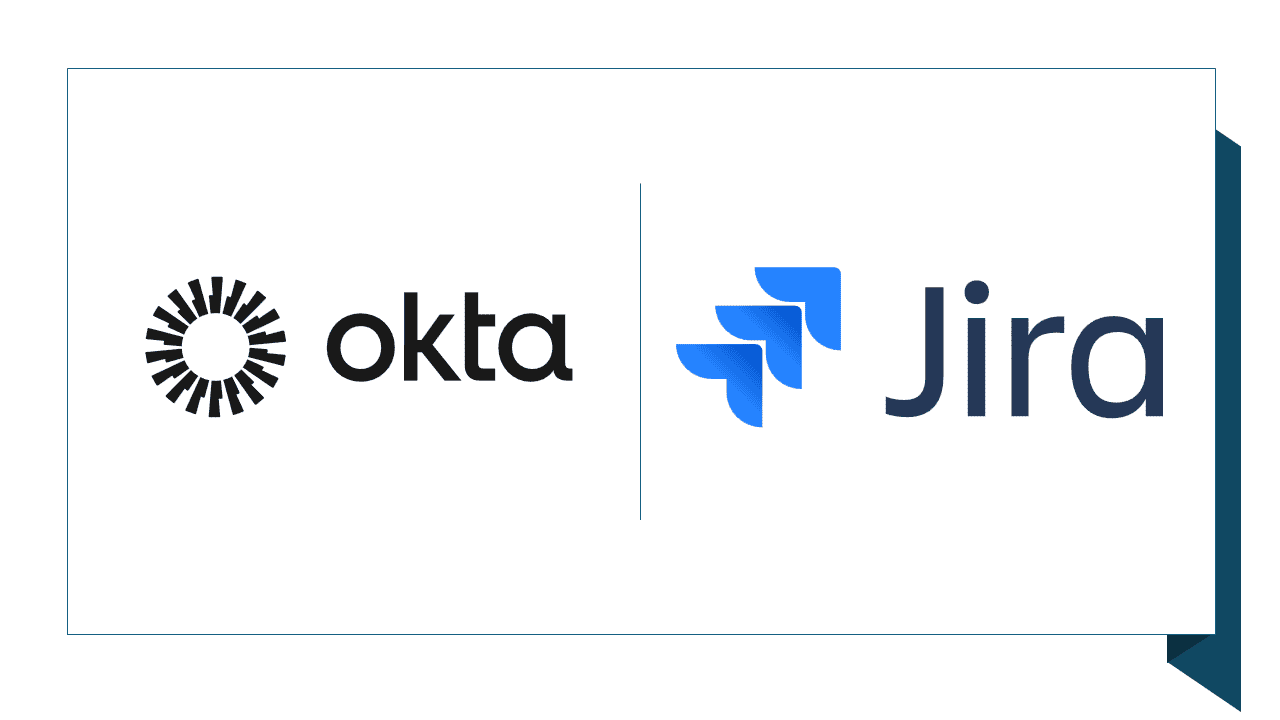 Okta and Jira logos showing seamless integration for IT operations.