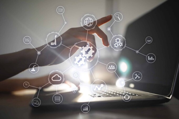 Visual of data integration and cloud automation with Azure Data Factory.