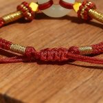 Hetian Jade Peace Buckle Red String Bracelet for Kids