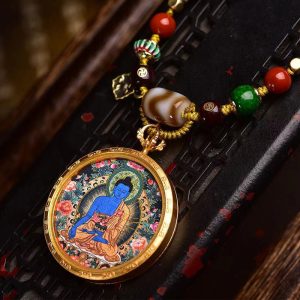 Hand - Woven Cord Necklace  Pendant