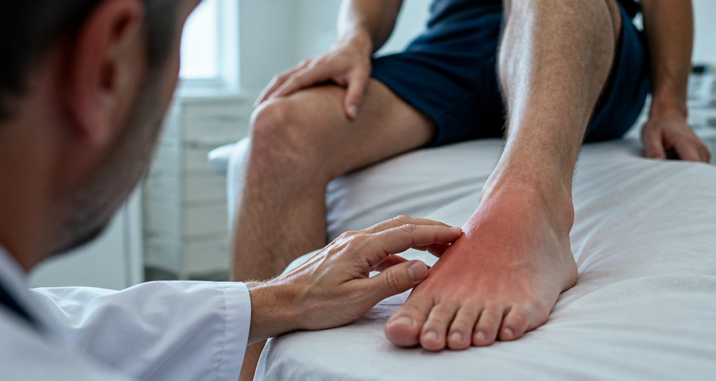 algodystrophie du pied traitement pied rouge gonflé médecin