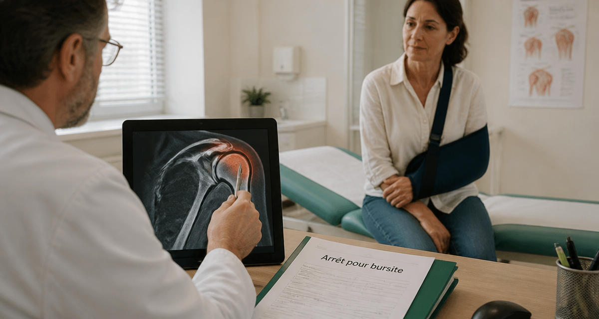 bursite épaule arrêt de travail femme médecin IRM
