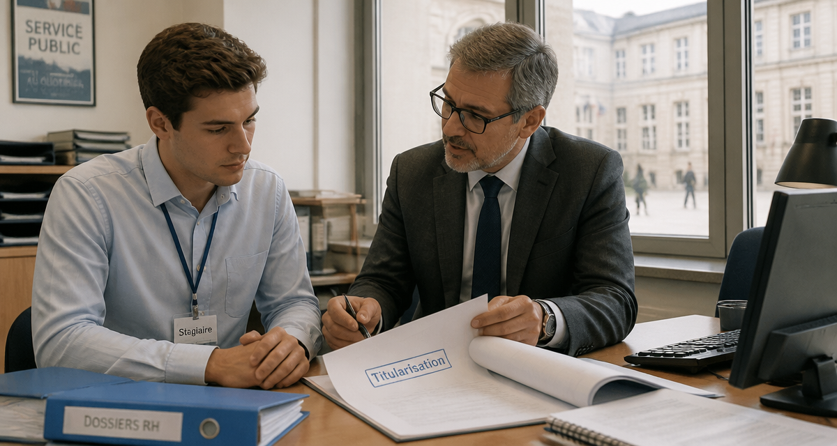 fonction publique stagiaire en bureau avec tuteur