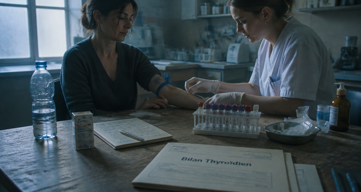 prise de sang thyroïde a jeun femme laboratoire