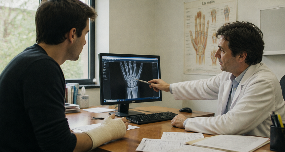 peut on travailler avec une fracture du scaphoïde patient médecin radiographie