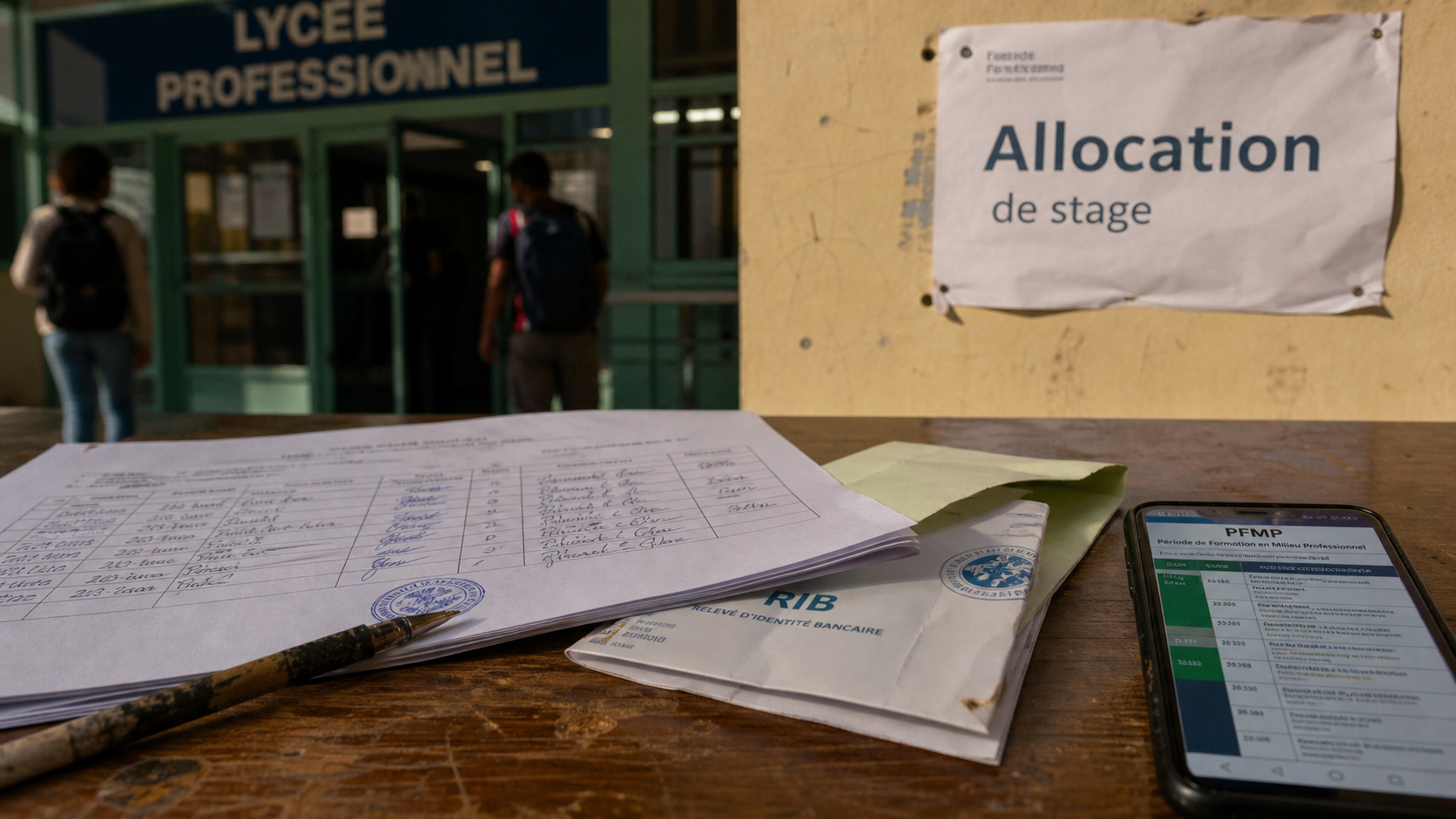 Rémunération stage bac pro : feuille d’émargement et RIB