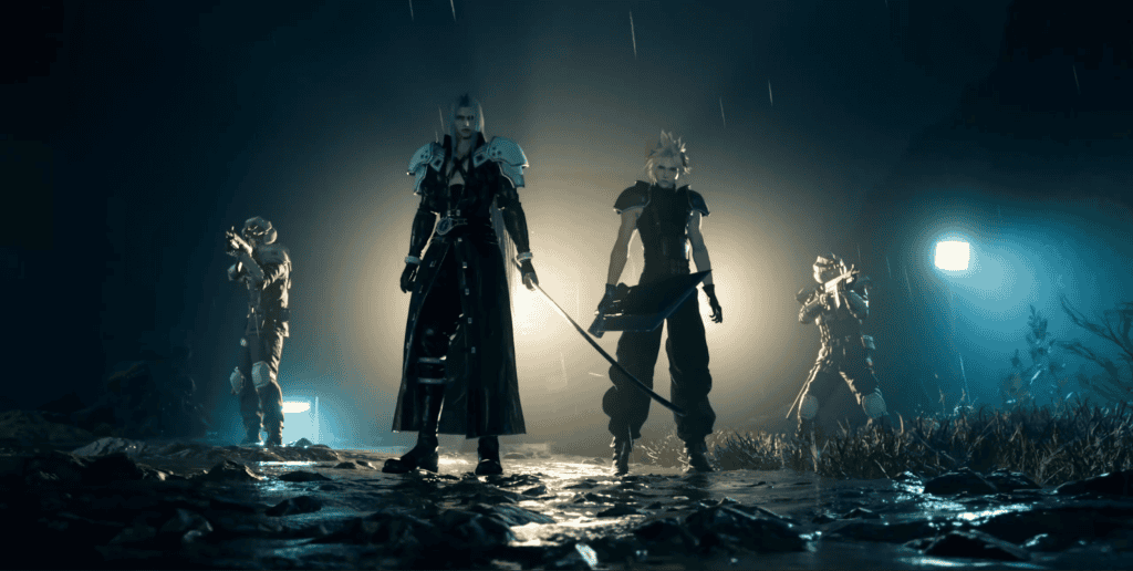 cloud, sephiroth & 2 shinra soldiers