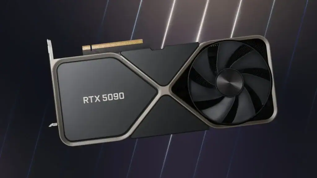 RTX 5090 Card on black backdrop