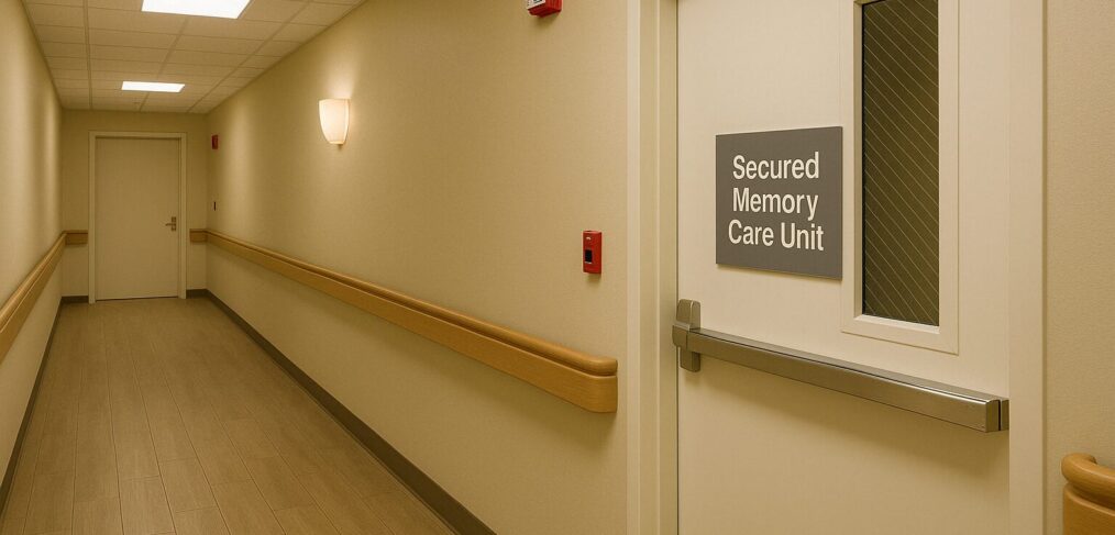 Image of a secure hallway in a nursing home