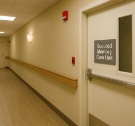 Image of a secure hallway in a nursing home