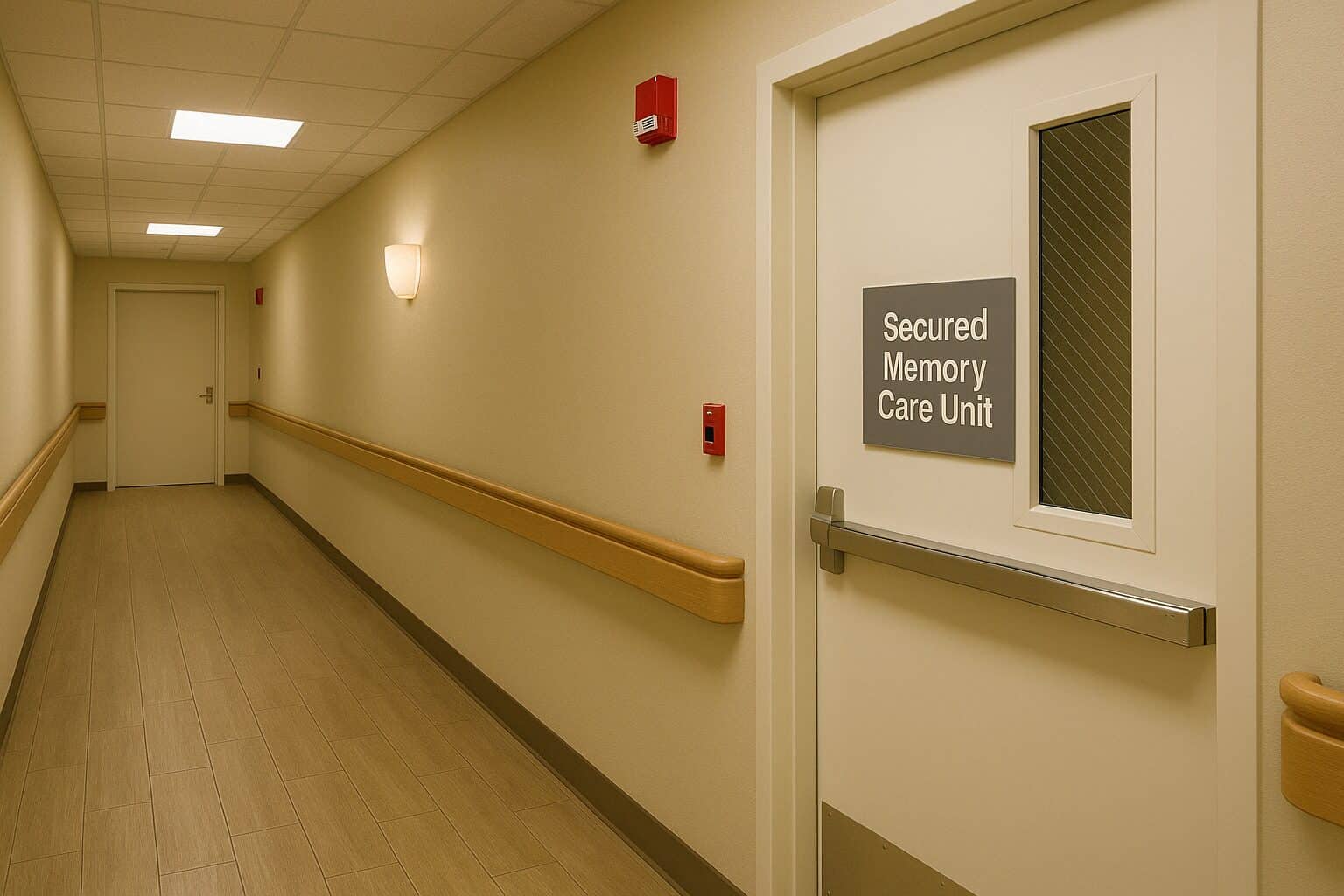 Image of a secure hallway in a nursing home