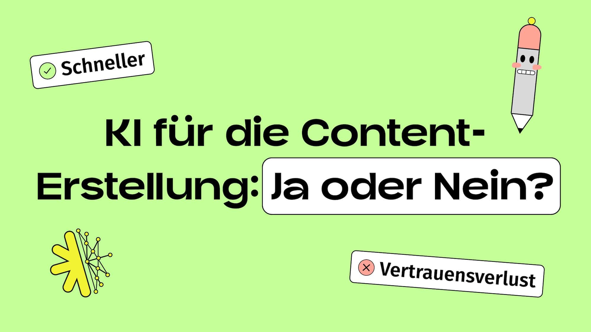 Illustration eines Stifts als Roboter und eines Gehrins aus technischen Elektronen.