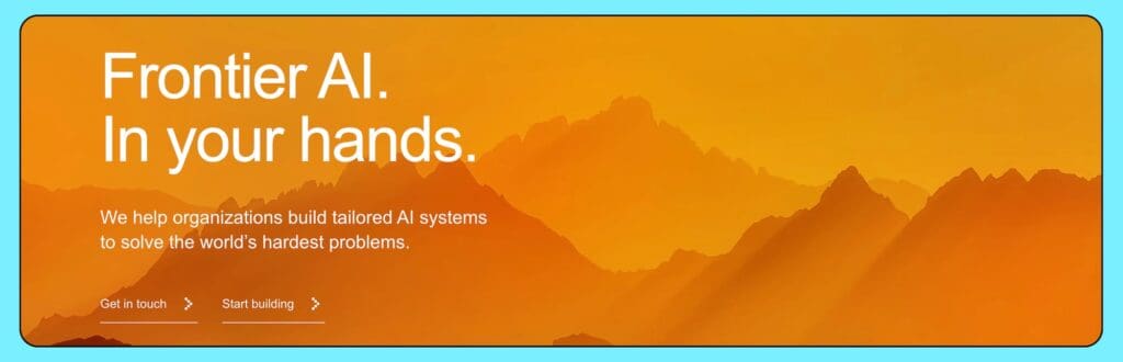 Screenshot der Hero-Section des europäischen Tools Mistral.