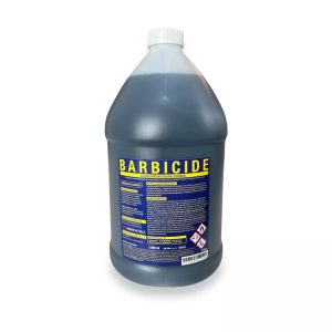 Schadelijk chemisch product Barbicide voor professionele nagelverzorging en hygiëne.
