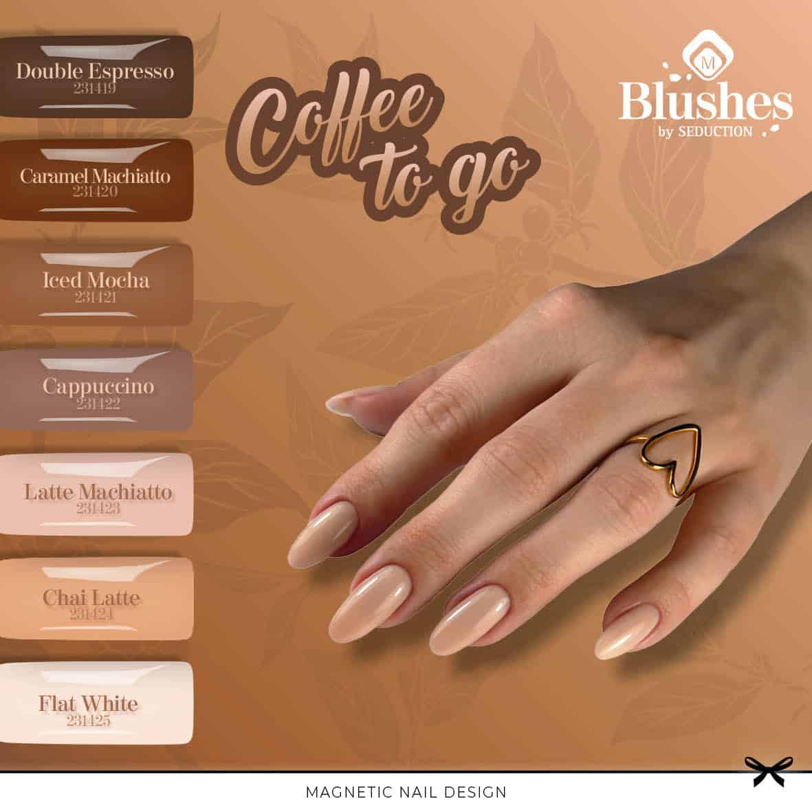 Zachte nude nagellak kleuren op een elegante hand met ring, perfect voor natuurlijke en stijlvolle n.